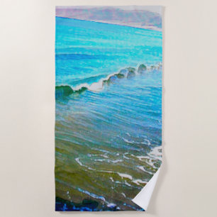 Serviette De Plage Vagues à l'aquarelle