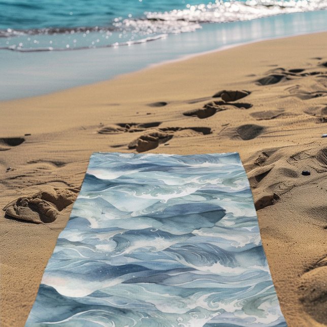 Serviette De Plage Vagues de l'océan bleu (Créateur téléchargé)