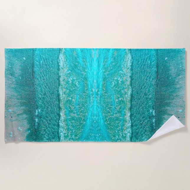 Serviette De Plage Vagues océaniques sur le sable (Devant)