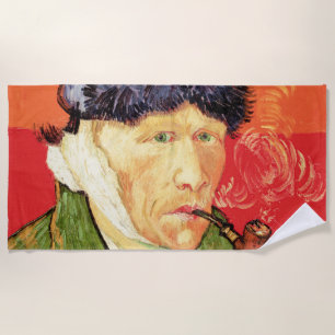Serviette De Plage Van Gogh - Autoportrait avec l'oreille bandée et p