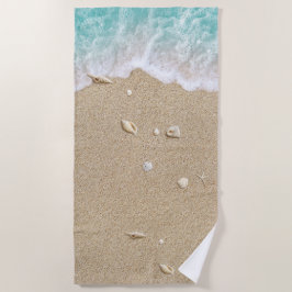 Serviette De Plage Vaves de plage Turquoise