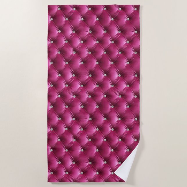 Serviette De Plage Velours Luxe Glam Rose Faux (Devant)