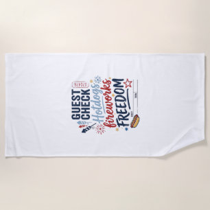 Serviette De Plage Vérification des invités patriotiques Saucisses Fê