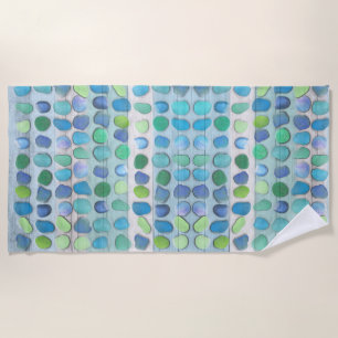 Serviette De Plage Verre de mer et bois flotté