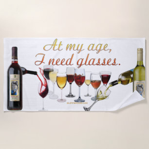 Serviette De Plage Verres à vin SlipperyJoe's jeu de mots coquin roug