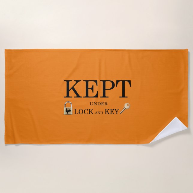 Serviette De Plage Verrouillé dans la chasteté (Devant)