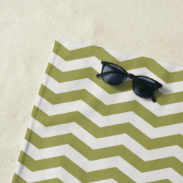 Serviette De Plage Vert pastel en motif géométrique à rayure zig zag