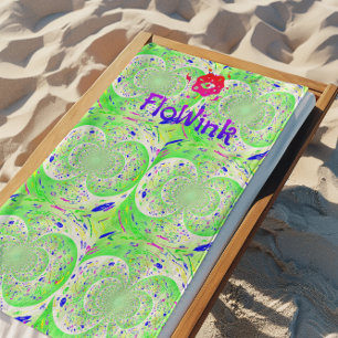 Serviette De Plage Vert Trippy Funky