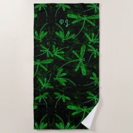 Serviette de plage verte Flit Neon