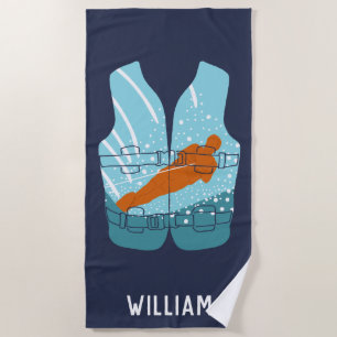 Serviette De Plage Veste de ski nautique Graphique Personnalisé