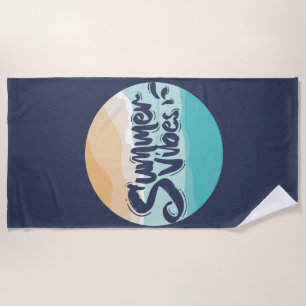 Serviette De Plage vibes d'été coloré vintage plage