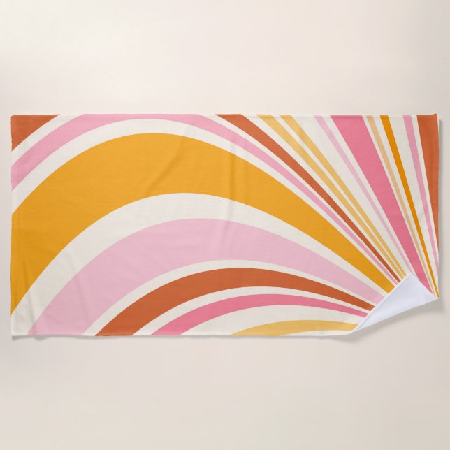 Serviette De Plage Vibes rétro colorées (Devant)