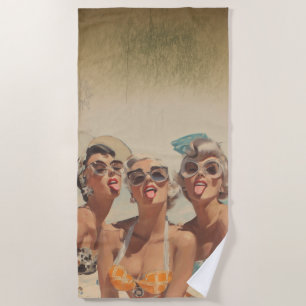 Serviette De Plage Vibes Rétro de Pin-Up de Plage