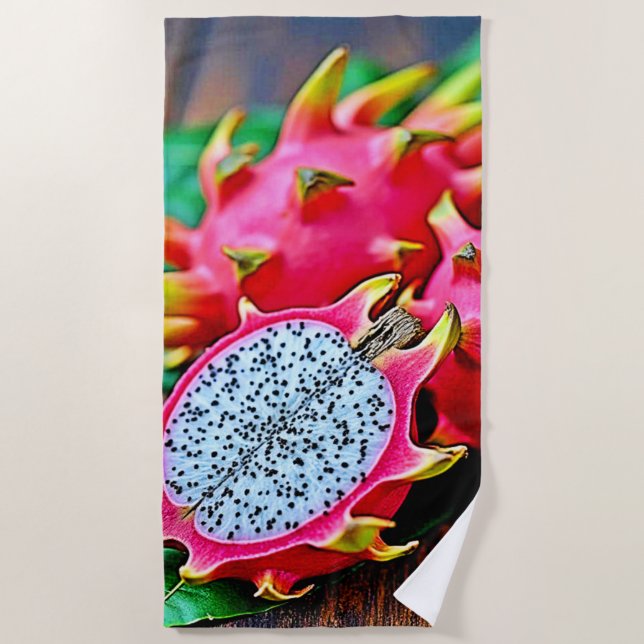Serviette De Plage Vibrant Dragon Fruit Beauté Design (Devant)