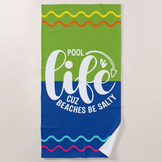 Serviette De Plage Vie de piscine (Devant)