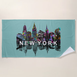 Serviette De Plage Ville de New York couverte de graffitis