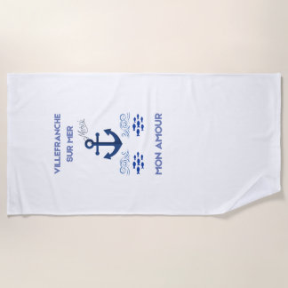 Serviette De Plage Villefranche-Sur-Mer Luxe French Riviera