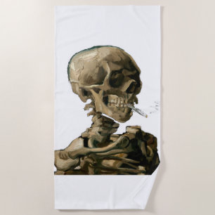 Serviette De Plage Vincent van Gogh - Crâne avec cigarette brûlante