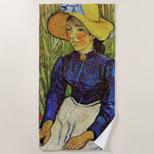 Serviette De Plage Vincent van Gogh - Fille paysanne en Casquette de