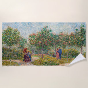 Serviette De Plage Vincent van Gogh - Jardin à Montmarte avec les ama