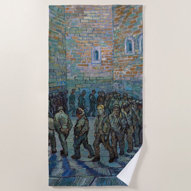 Serviette De Plage Vincent van Gogh - La cour de la prison (Devant)