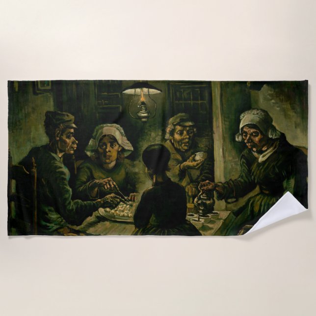 Serviette De Plage Vincent van Gogh - Les mangeurs de pommes de terre (Devant)