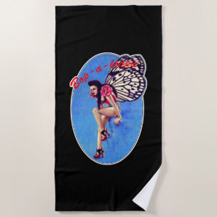 Serviette de plage vintage de Pin- de rockabilly