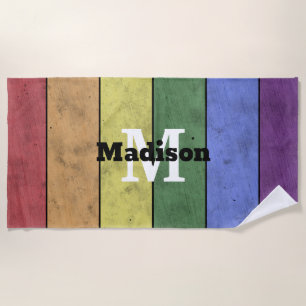 Serviette De Plage Vintage drapeau LGBT orgueil écarlate arc-en-ciel 