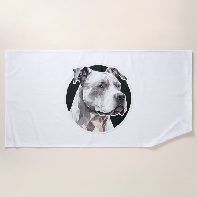 Serviette De Plage Visage de chien Pitbull (Devant)
