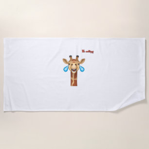 Serviette De Plage visage de girafe en pleurs émotionnels