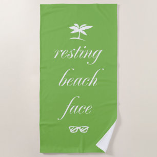 Serviette De Plage Visage de plage au repos