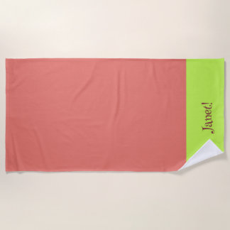 Serviette De Plage Voici un rouge et un vert brillant