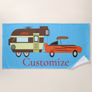 Serviette De Plage Voiture Vintage et Camper Thunder_Cove