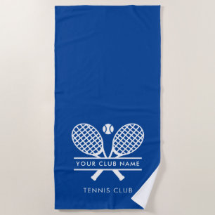 Serviette De Plage Votre Country Club Nom Pelouse Tennis Team Blue