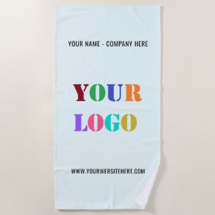 Serviette De Plage Votre entreprise Logo Texte Plage Serviette Choisi