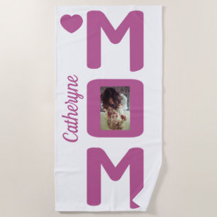 Serviette De Plage VOTRE MOM Photo & Nom