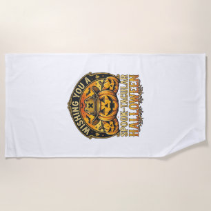 Serviette De Plage Vous Souhaitant des Citrouilles de Halloween Cowbo