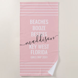 Serviette De Plage Voyage de filles personnalisé Plages Alcool Meille