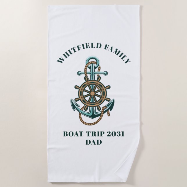 Serviette De Plage Voyage en bateau de croisière nautique (Devant)