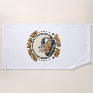 Serviette De Plage Voyage T-Shirt pour amateur de chat - Art de voyag