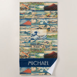 Serviette De Plage Vues personnalisées de Hokusai du mont Fuji