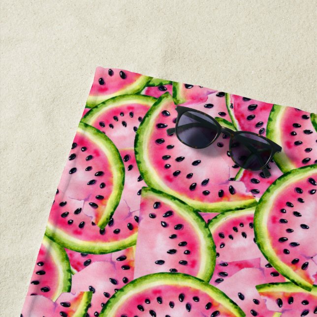Serviette De Plage Watermelon Surprise Beach Towel (En situation)