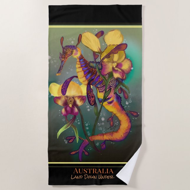 Serviette De Plage Weedy Seadragon avec orchidées (Devant)