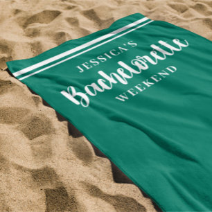 Serviette De Plage Week-end minimaliste moderne de Bachelorette verte