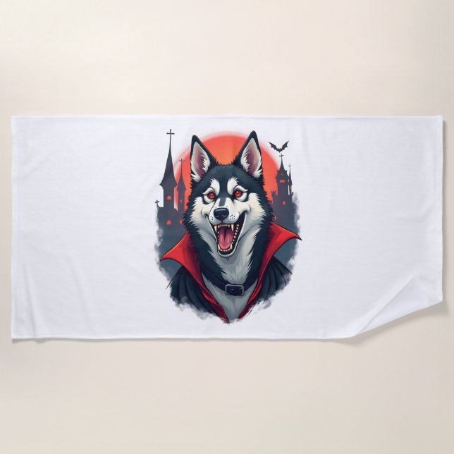 Serviette De Plage Werewolf Beagle Howl (Devant)