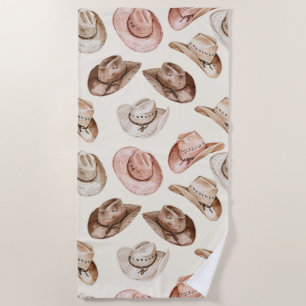 Serviette De Plage Western Cowgirl Pink Casquettes Brown