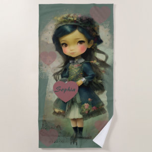 Serviette De Plage Whimsical Kawaii Fairy Tale Girl