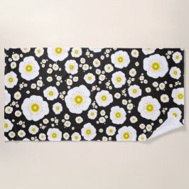 Serviette De Plage White Poppies Beach Towel