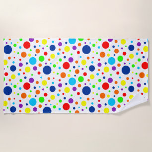 Serviette de plage White Rainbow Spots
