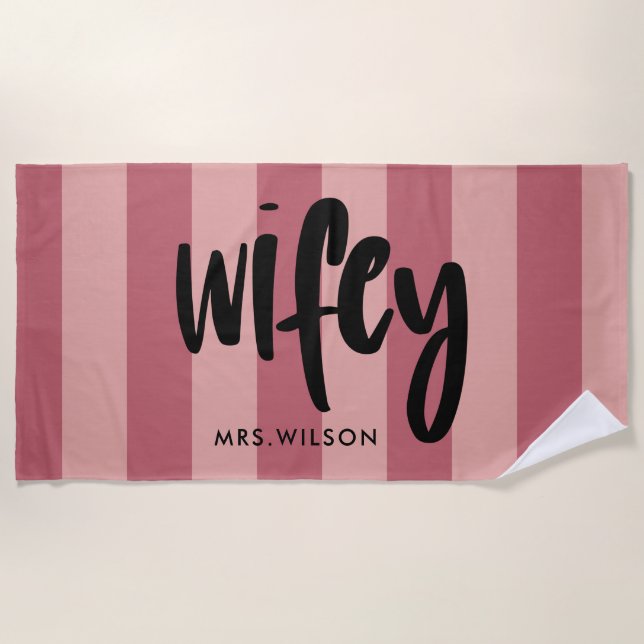 Serviette De Plage Wifey| Mariée personnalisée (Devant)